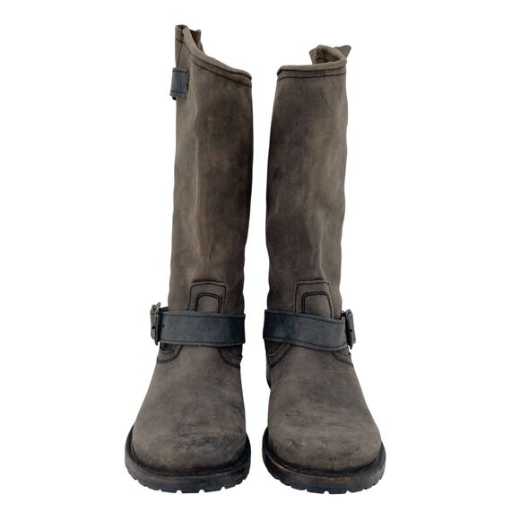 Freebird By Steven Prince Boot Gray Engineer Buckle Biker Moto Boots Size 7 - Picture 6 of 16